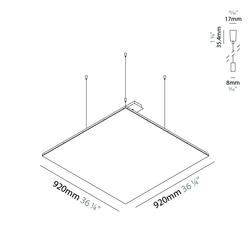 Cristal by Ivela – 36 1/4″ x 3/4″ Suspension, Ambient offers LED lighting solutions | Zaneen Architectural