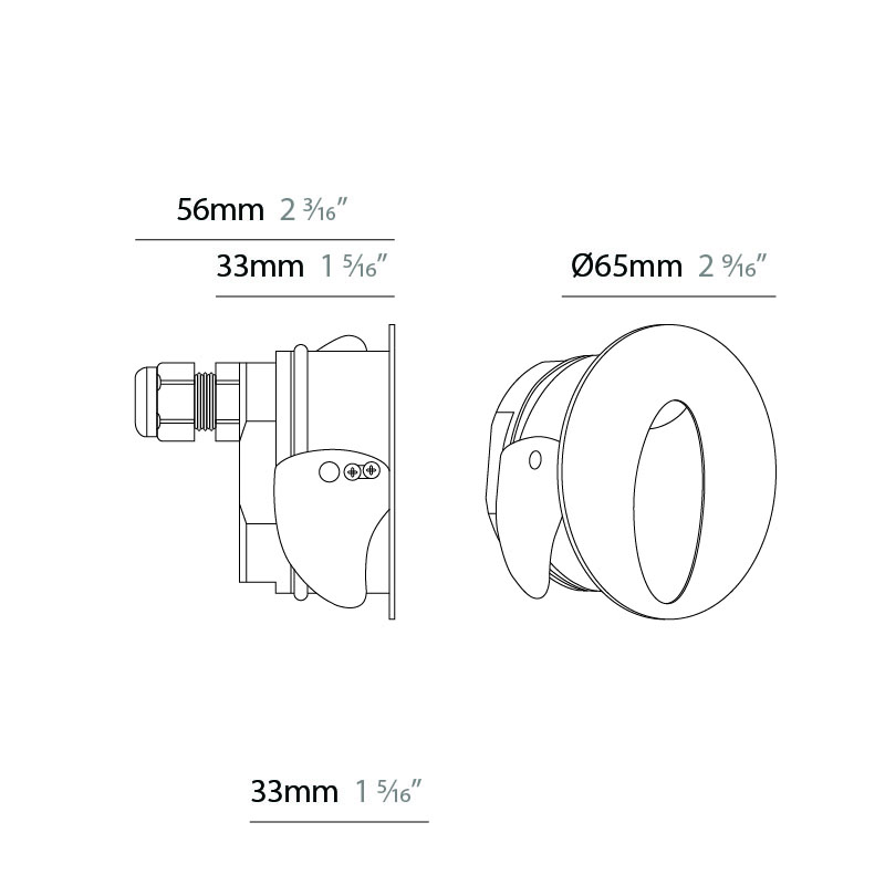 Round Step by Zaneen – 2 9/16″ Recessed, Step Light offers high performance and quality material | Zaneen Exterior / Line art