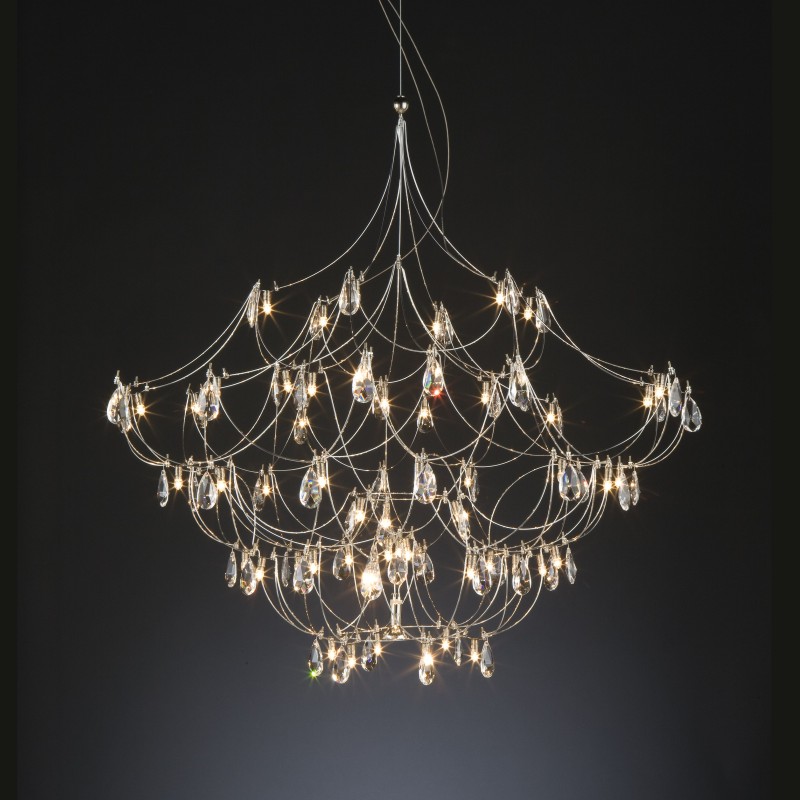 Crystal Galaxy by Quasar – 39 3/8″ x 39 3/8″ Suspension, Ambient offers quality European interior lighting design | Zaneen Design