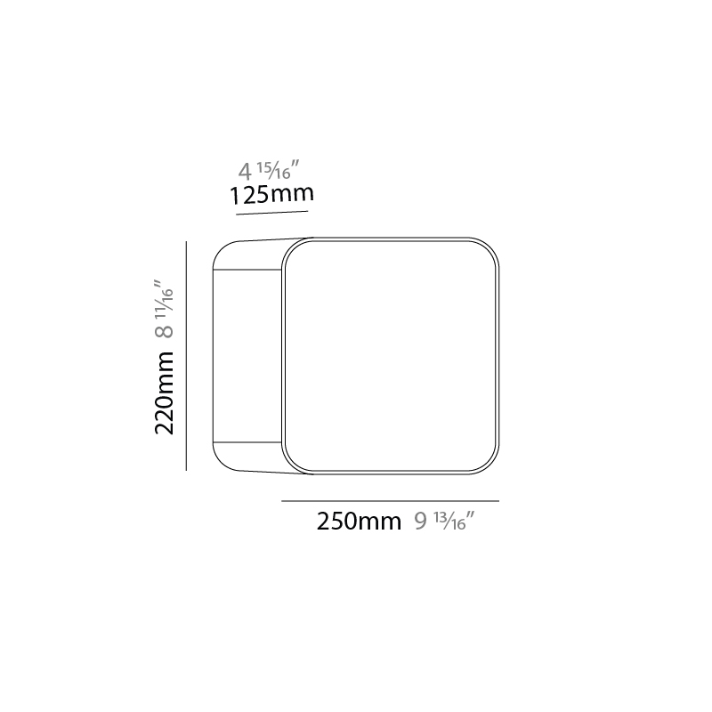 Cube by Tunto – 9 13/16″ x 6 1/2″ Surface, Ambient offers quality European interior lighting design | Zaneen Design / Line art