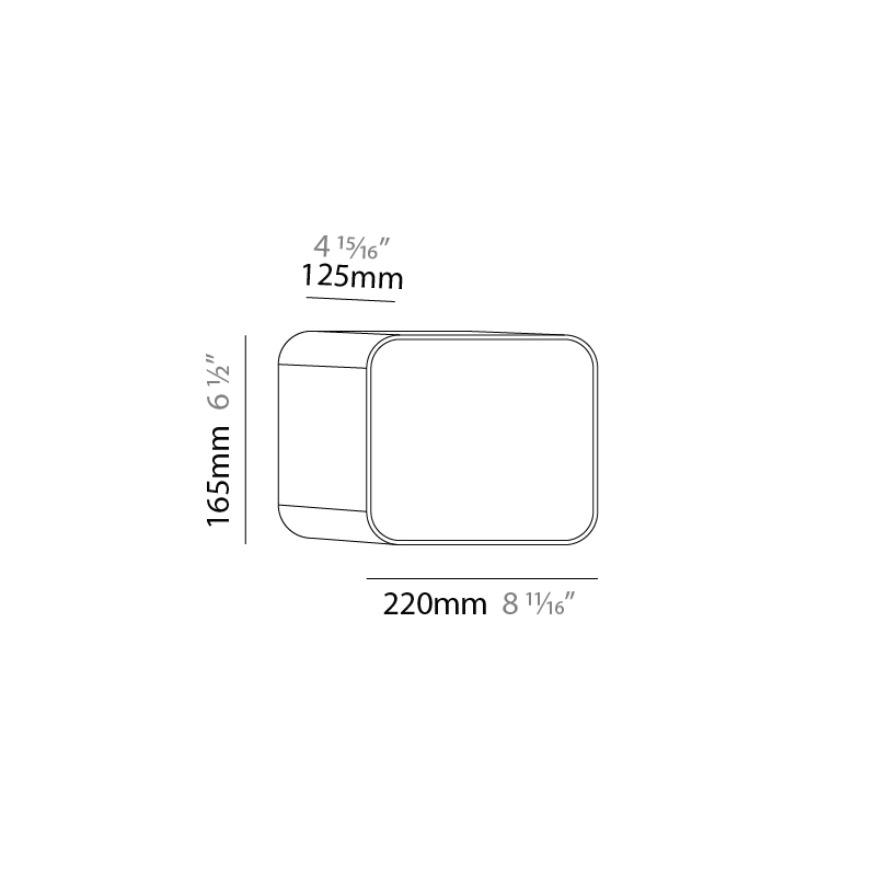 Cube by Tunto – 8 11/16″ x 6 1/2″ Surface, Ambient offers quality European interior lighting design | Zaneen Design / Line art