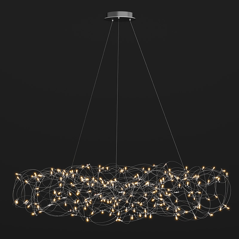 Curled by Quasar – 78 3/4″ x 15 3/4″ Suspension, Ambient offers quality European interior lighting design | Zaneen Design