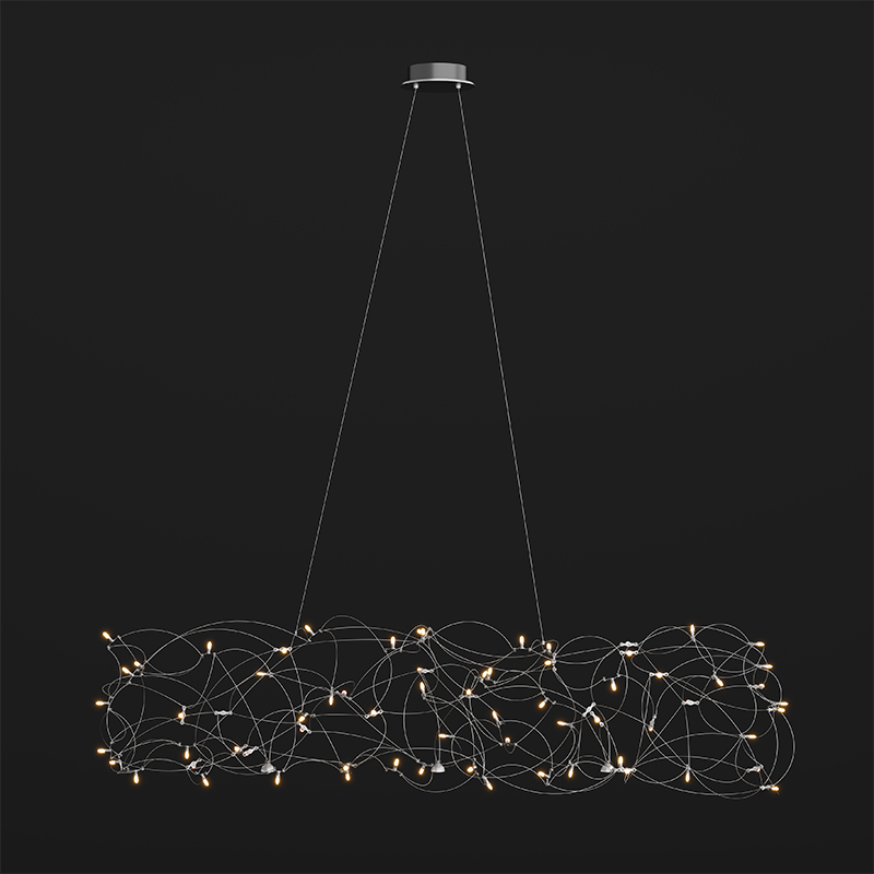 Curled by Quasar – 70 7/8″ x 15 3/4″ Suspension, Ambient offers quality European interior lighting design | Zaneen Design