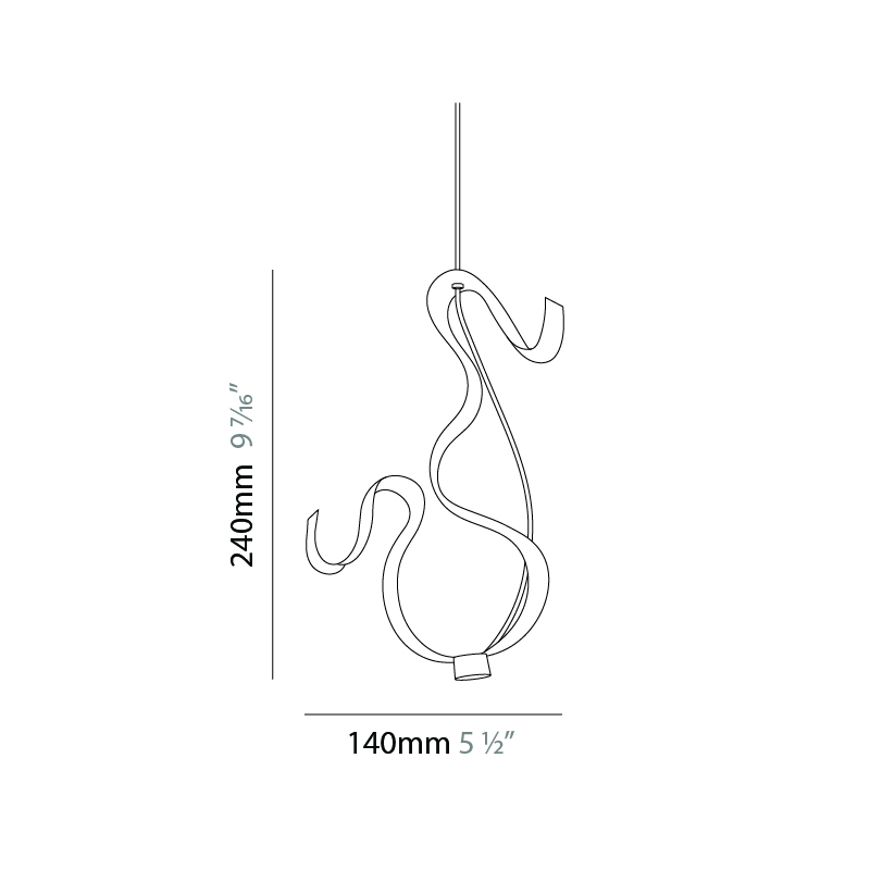 Scroll by Knikerboker – 5 1/2″ x 9 7/16″ Suspension, Pendant offers quality European interior lighting design | Zaneen Design / Line art