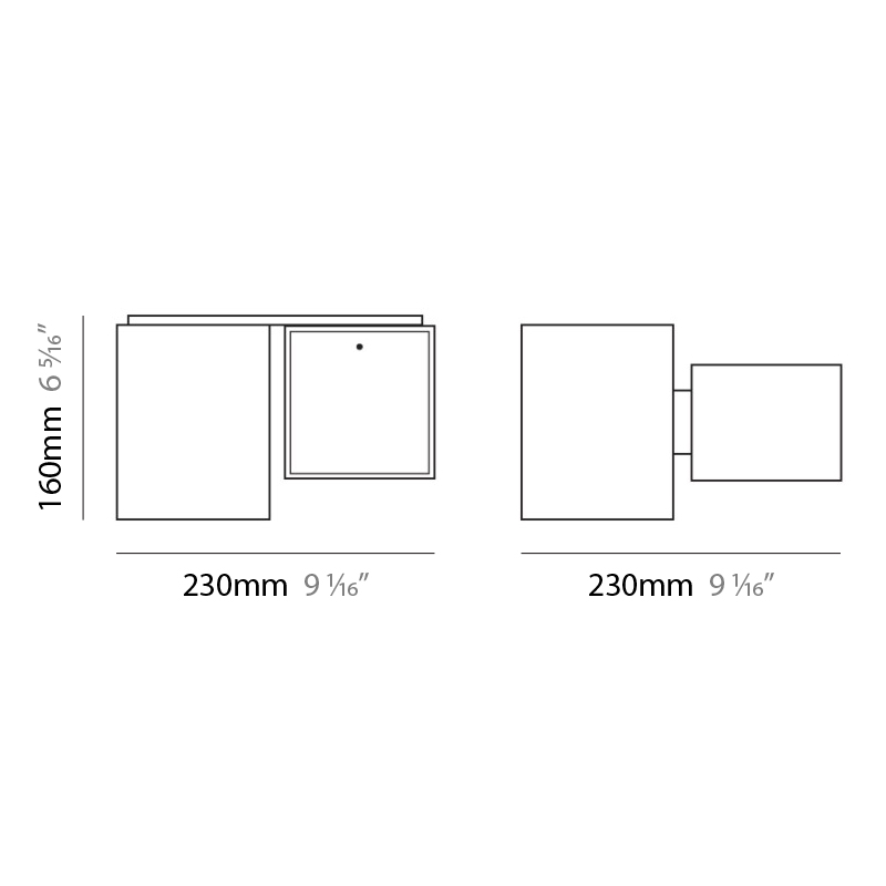 Domino by Panzeri – 9″ x 6 1/4″ Surface,  offers quality European interior lighting design | Zaneen Design