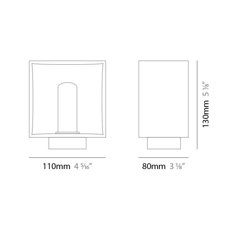 Domino by Panzeri – 4  5/16″ x 5 1/8″ Portable, Table offers quality European interior lighting design | Zaneen Design