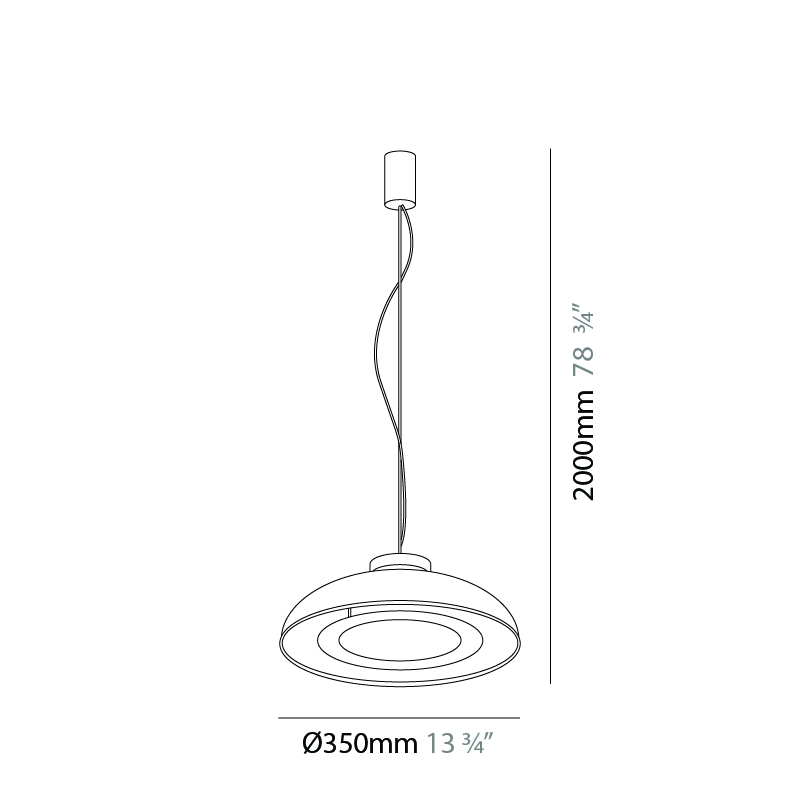 Duetto by Icone – 14 3/16″ Suspension, Pendant offers quality European interior lighting design | Zaneen Design / Line art