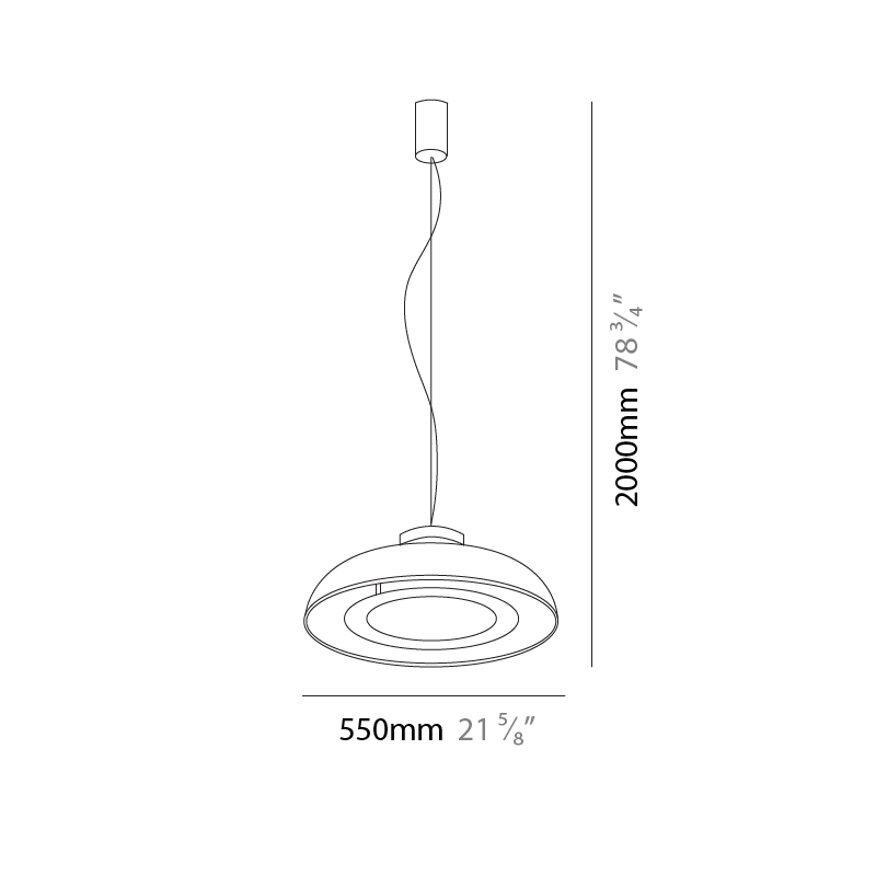 Duetto by Icone – 21 5/8″ Suspension, Pendant offers quality European interior lighting design | Zaneen Design