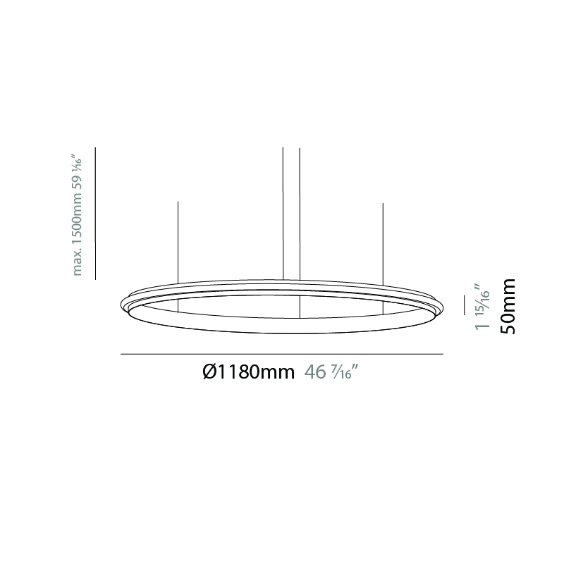 Eclipse by Quasar – 46 7/16″ x 1 15/16″ Suspension, Modular offers quality European interior lighting design | Zaneen Design