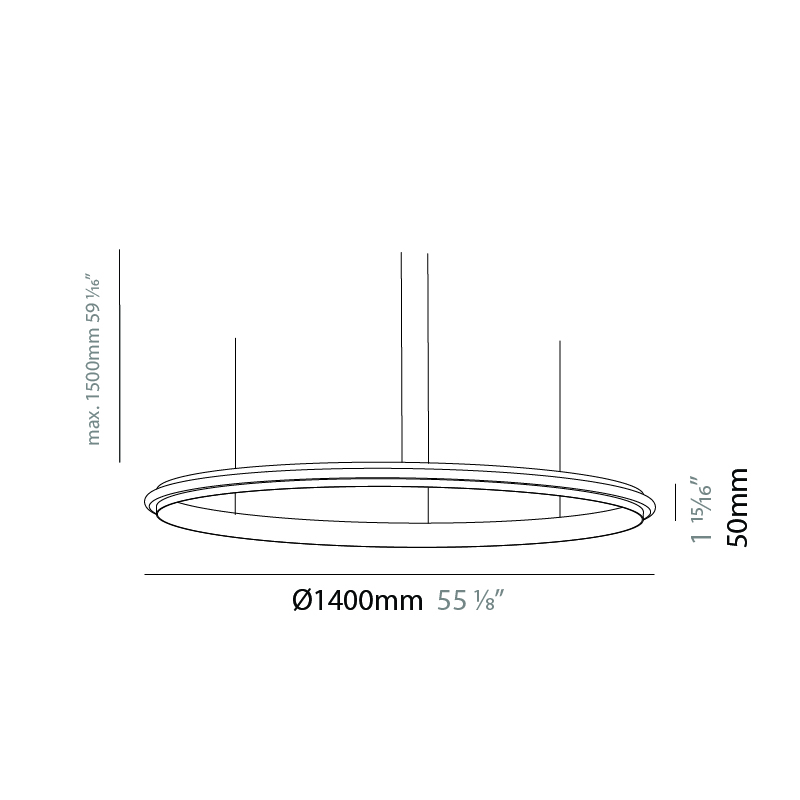 Eclipse by Quasar – 55 1/8″ x 1 15/16″ Suspension, Modular offers quality European interior lighting design | Zaneen Design