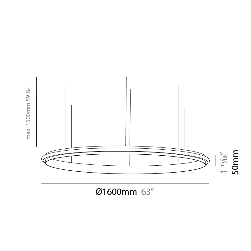 Eclipse by Quasar – 63″ x 1 15/16″ Suspension, Modular offers quality European interior lighting design | Zaneen Design