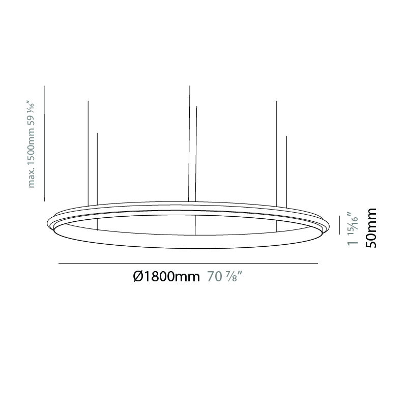 Eclipse by Quasar – 70 7/8″ x 1 15/16″ Suspension, Modular offers quality European interior lighting design | Zaneen Design