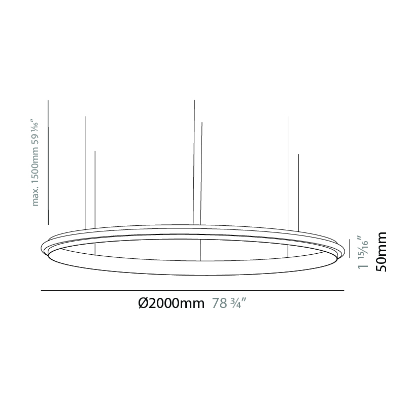 Eclipse by Quasar – 78 3/4″ x 1 15/16″ Suspension, Modular offers quality European interior lighting design | Zaneen Design