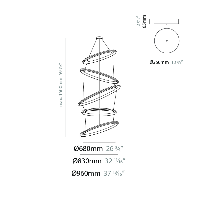 Eclipse by Quasar – 37 13/16″ x 1 15/16″ Suspension, Ambient offers quality European interior lighting design | Zaneen Design / Line art