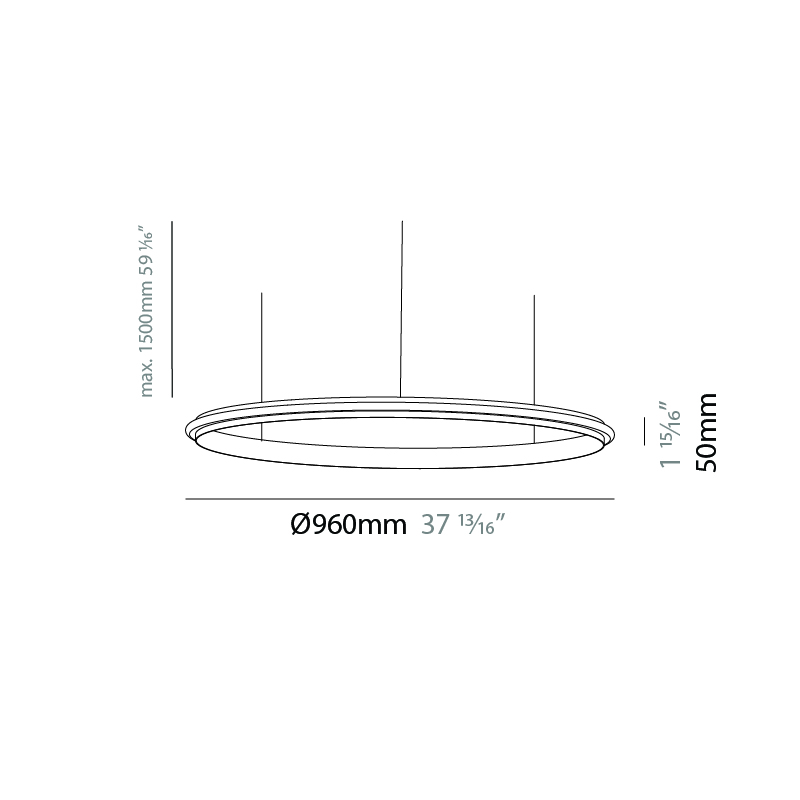 Eclipse by Quasar – 37 13/16″ x 1 15/16″ Suspension, Modular offers quality European interior lighting design | Zaneen Design