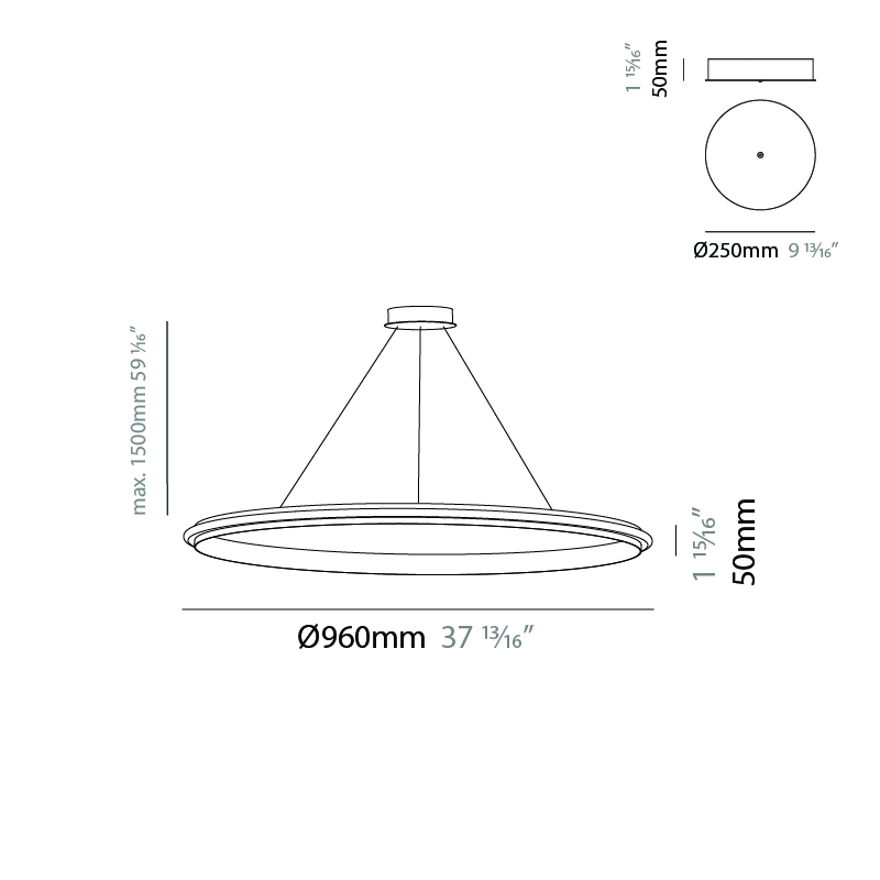 Eclipse by Quasar – 37 13/16″ x 1 15/16″ Suspension, Ambient offers quality European interior lighting design | Zaneen Design / Line art