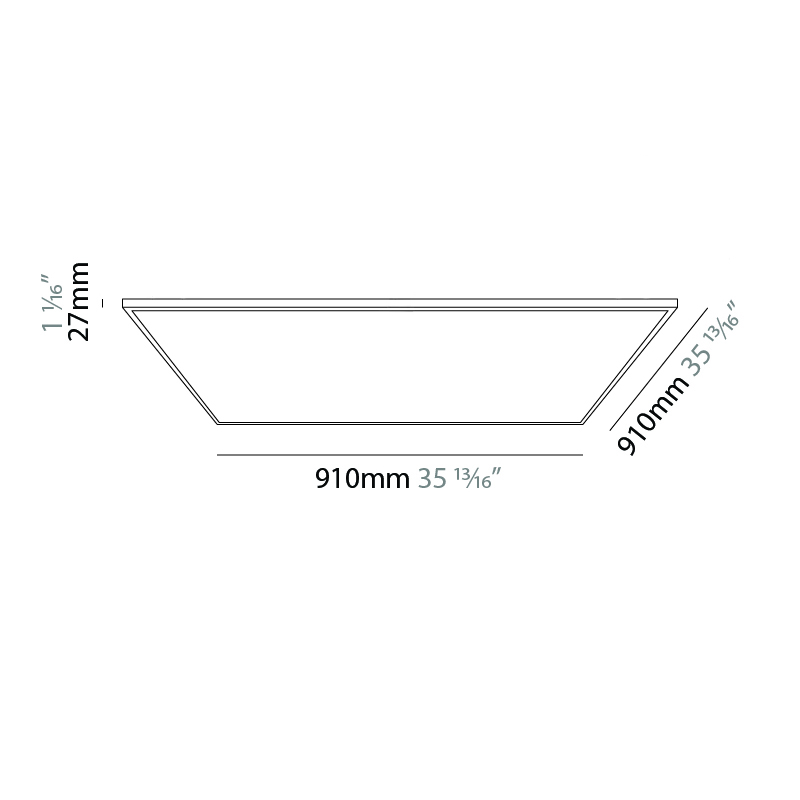 Harmony Square by Ivela – 35 13/16″ x 1 1/16″ Surface, Panels offers LED lighting solutions | Zaneen Architectural / Line art