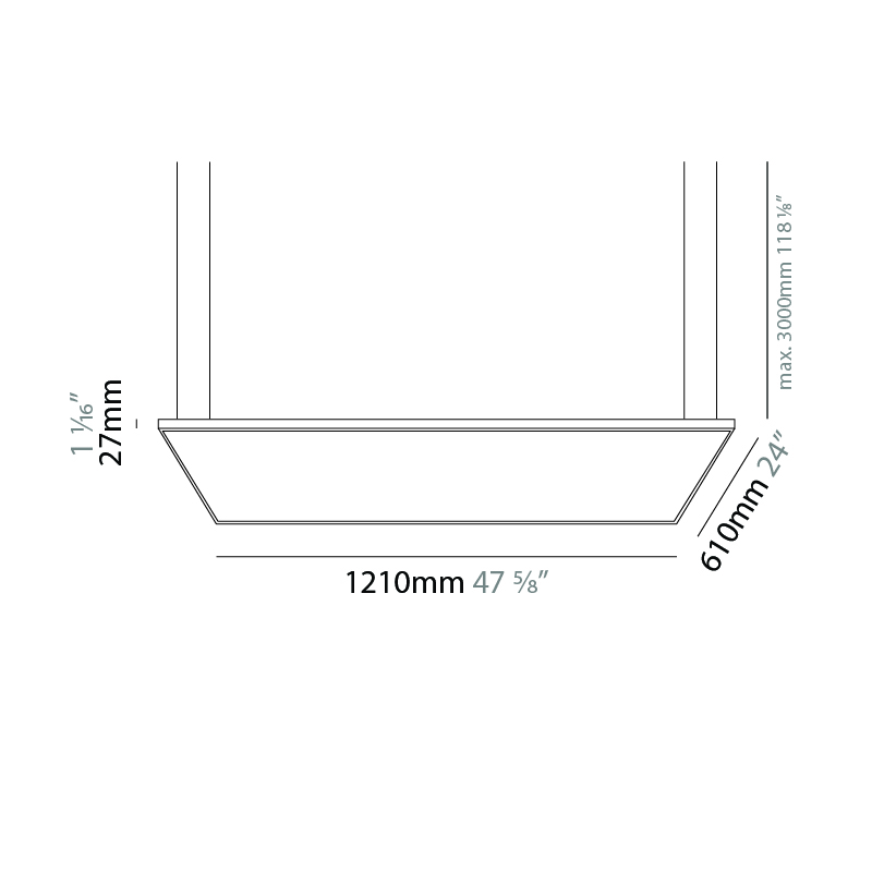 Elegant by Ivela – 47 5/8″ x 1 1/16″ Suspension, Ambient offers LED lighting solutions | Zaneen Architectural