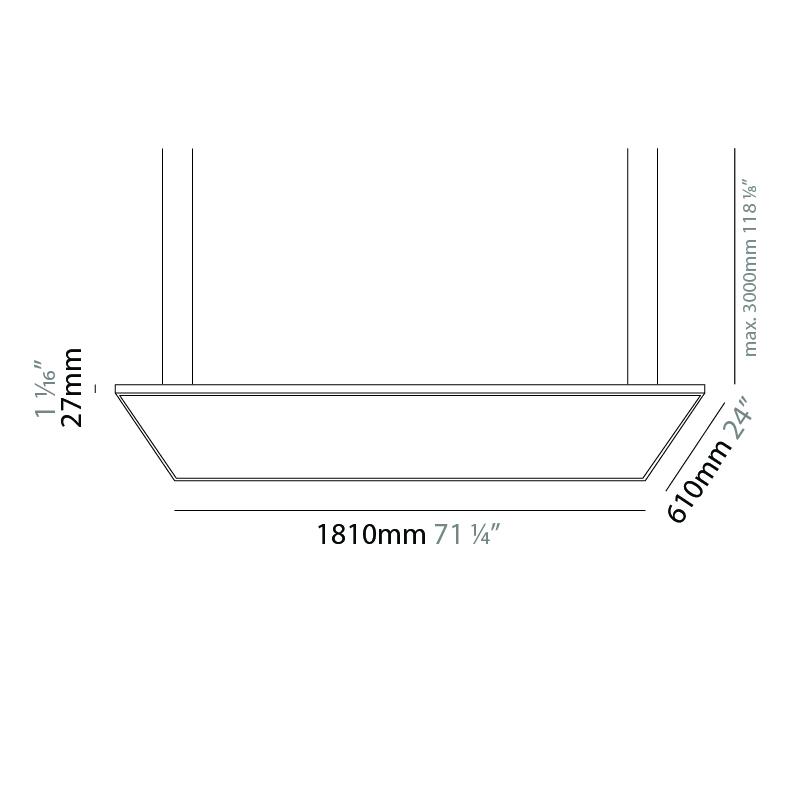 Elegant by Ivela – 71 1/4″ x 1 1/16″ Suspension, Ambient offers LED lighting solutions | Zaneen Architectural