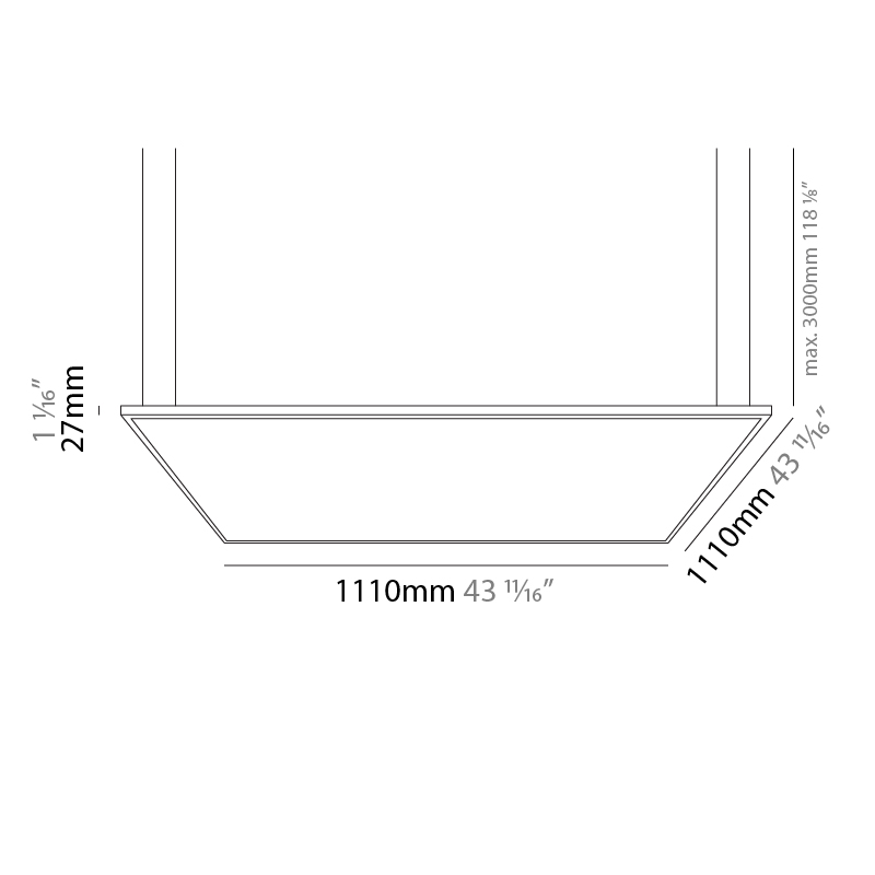 Elegant by Ivela – 43 11/16″ x 1 1/16″ Suspension, Ambient offers LED lighting solutions | Zaneen Architectural