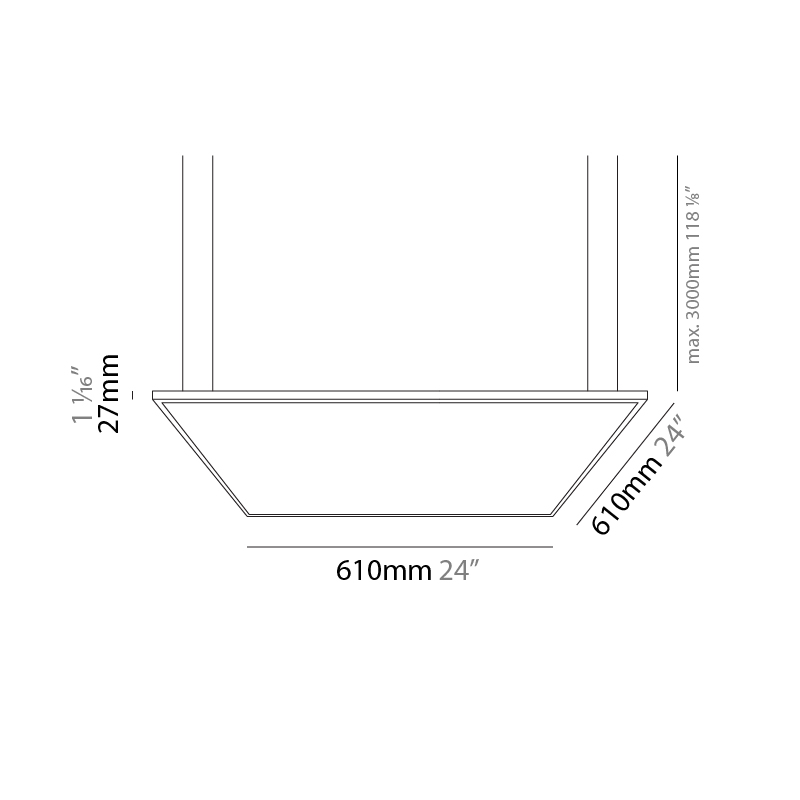 Elegant by Ivela – 24″ x 1 1/16″ Suspension, Ambient offers LED lighting solutions | Zaneen Architectural