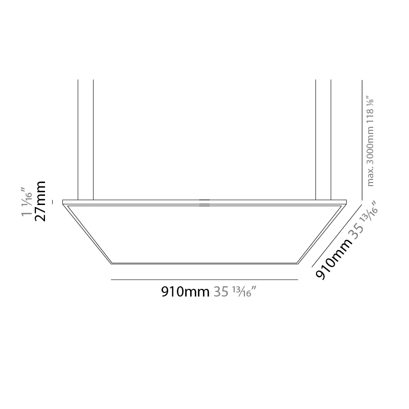 Elegant by Ivela – 35 13/16″ x 1 1/16″ Suspension, Ambient offers LED lighting solutions | Zaneen Architectural