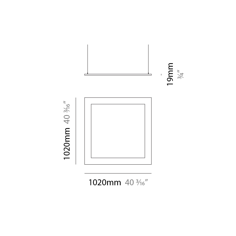 Infinite Frame by Ivela – 40 3/16″ x 3/4″ Suspension, Panels offers LED lighting solutions | Zaneen Architectural / Line art