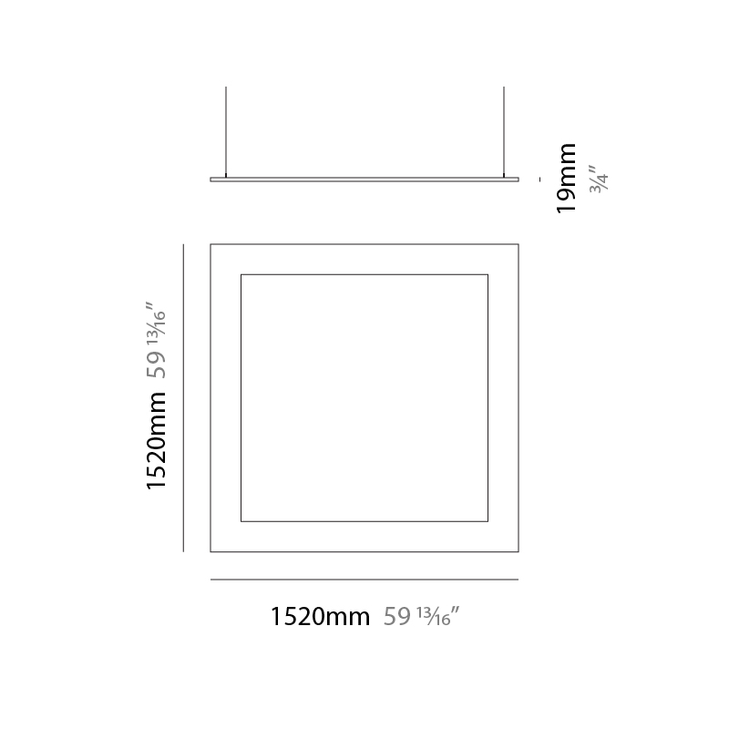 Infinite Frame by Ivela – 59 13/16″ x 3/4″ Suspension, Panels offers LED lighting solutions | Zaneen Architectural / Line art