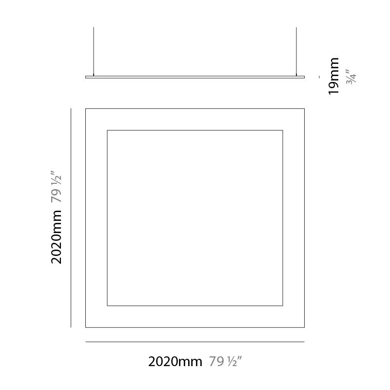 Infinite Frame by Ivela – 79 1/2″ x 3/4″ Suspension, Panels offers LED lighting solutions | Zaneen Architectural / Line art