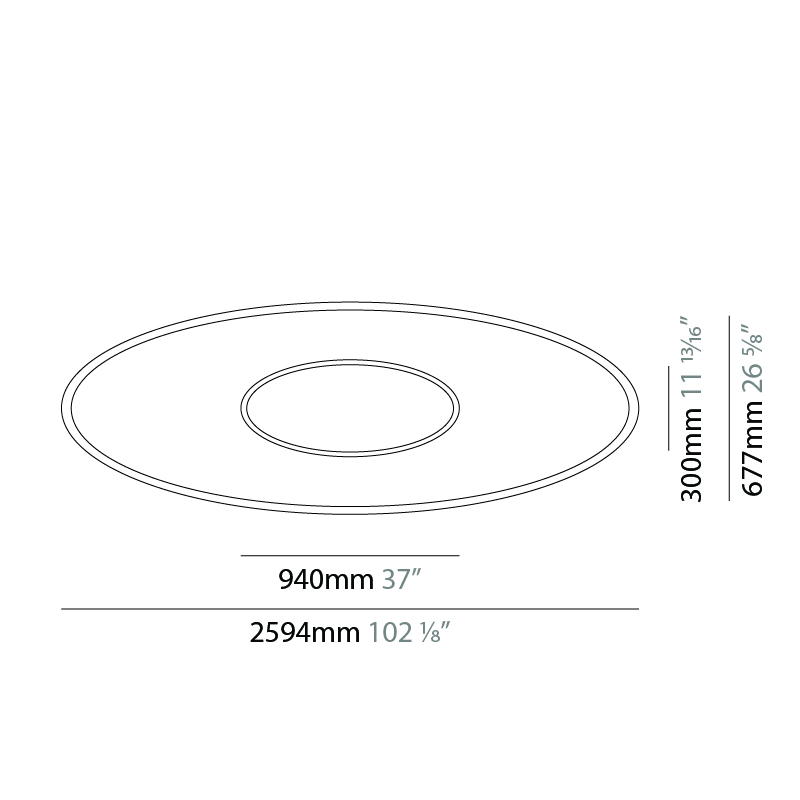 Elipse by Ivela – 102 1/8″ x 9/16″ Surface, Ambient offers LED lighting solutions | Zaneen Architectural / Line art