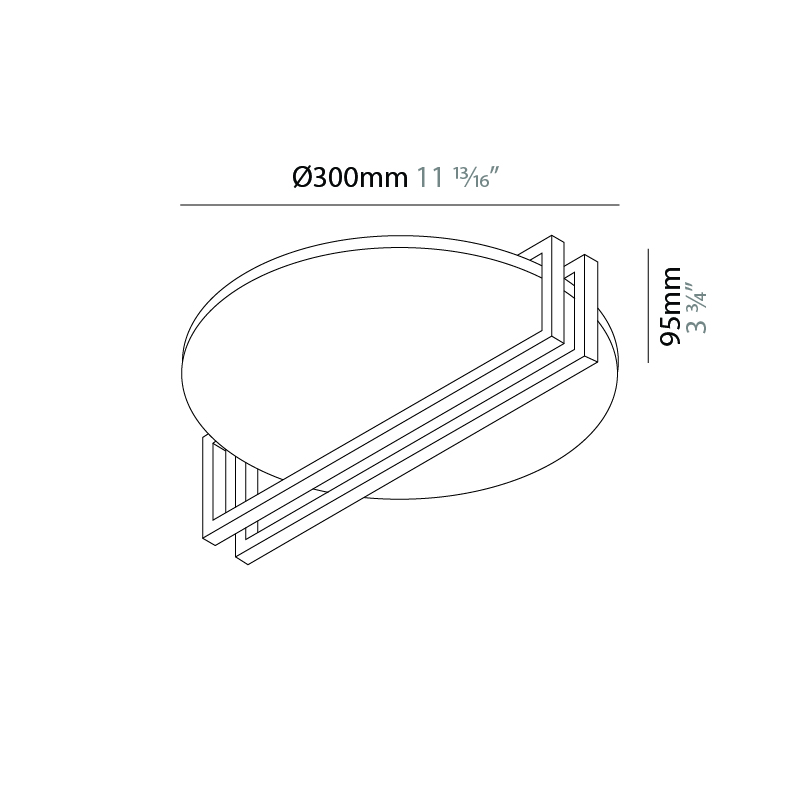 Essenza by Icone – 11 13/16″ x 3 3/4″ Surface, Ceiling Surface offers quality European interior lighting design | Zaneen Design / Line art