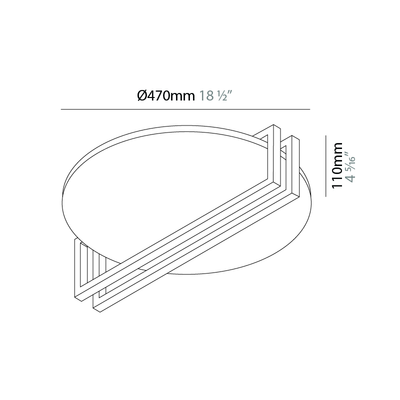 Essenza by Icone – 18 1/2″ x 4 5/16″ Surface, Ceiling Surface offers quality European interior lighting design | Zaneen Design / Line art