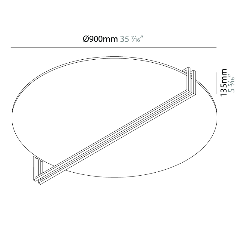 Essenza by Icone – 35 7/16″ x 5 5/16″ Surface, Ceiling Surface offers quality European interior lighting design | Zaneen Design