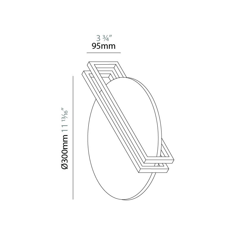 Essenza by Icone – 11 13/16″ x 3 3/4″ Surface, Wall Surface offers quality European interior lighting design | Zaneen Design / Line art