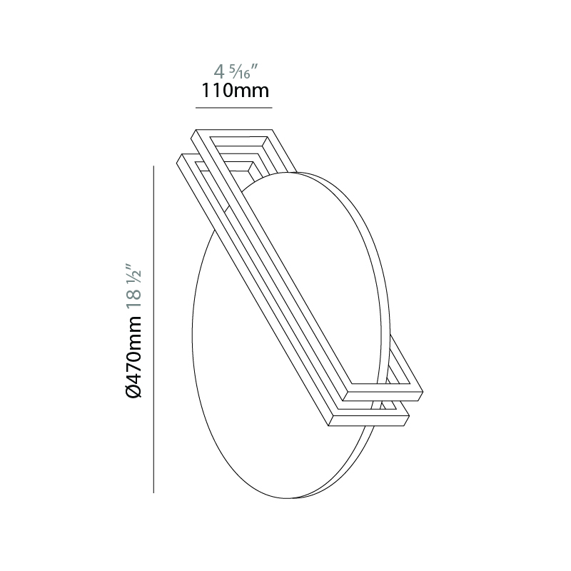 Essenza by Icone – 18 1/2″ x 4 5/16″ Surface, Wall Surface offers quality European interior lighting design | Zaneen Design