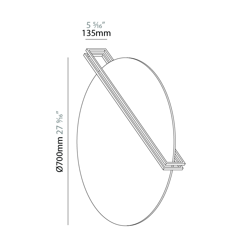 Essenza by Icone – 27 9/16″ x 5 5/16″ Surface, Wall Surface offers quality European interior lighting design | Zaneen Design / Line art