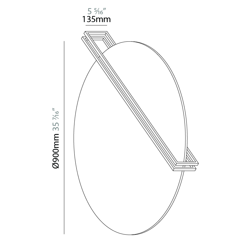 Essenza by Icone – 35 7/16″ x 5 5/16″ Surface, Wall Surface offers quality European interior lighting design | Zaneen Design / Line art