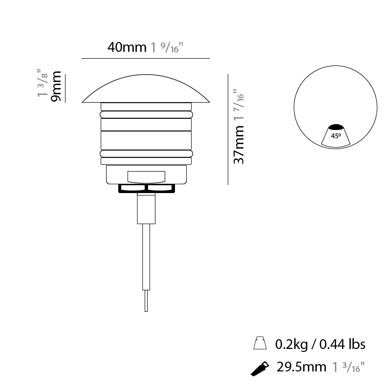 Eyes Marker by Side – 1 9/16″ x 1 7/16″ Recessed, Marker offers high performance and quality material | Zaneen Exterior
