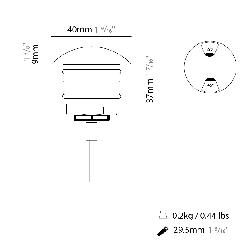 Eyes Marker by Side – 1 9/16″ x 1 7/16″ Recessed, Marker offers high performance and quality material | Zaneen Exterior