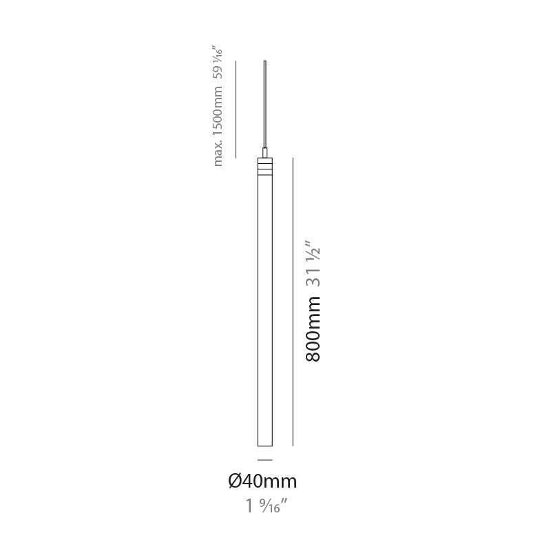 Fiamma by Cangini & Tucci – 1 9/16″ x 31 1/2″ Suspension, Pendant offers quality European interior lighting design | Zaneen Design