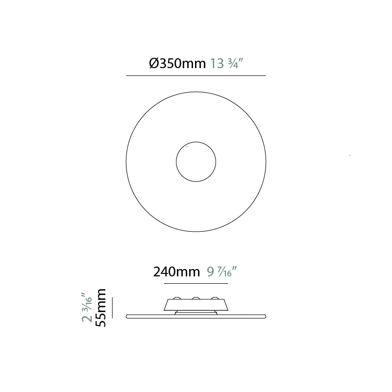 Flippo by Ole – 13 3/4″ x 2 3/16″ Surface, Ceiling Surface offers quality European interior lighting design | Zaneen Design / Line art