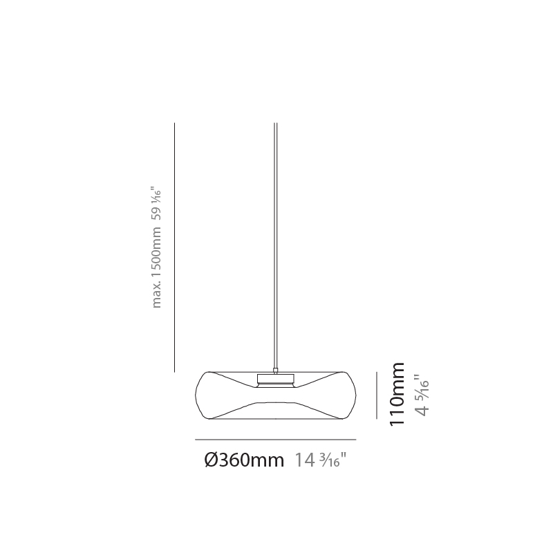 Fold by Cangini & Tucci – 14 3/16″ x 3 15/16″ Suspension, Ambient offers quality European interior lighting design | Zaneen Design