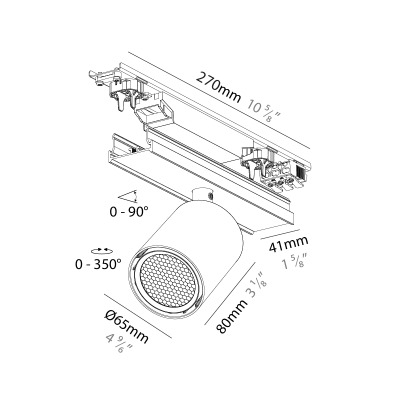 Forties by Prolicht – 2 9/16″7 7/8″ x 3 1/8″ Surface,  offers LED lighting solutions | Zaneen Architectural