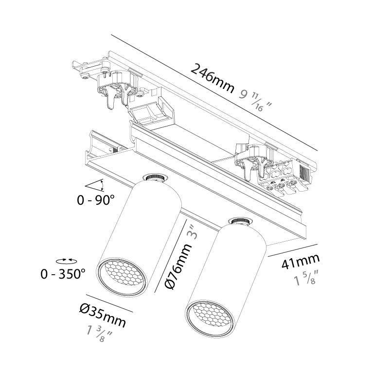 Forties by Prolicht – 1 3/8″9 11/16″ x 3″ Surface, Linear Profiles offers LED lighting solutions | Zaneen Architectural