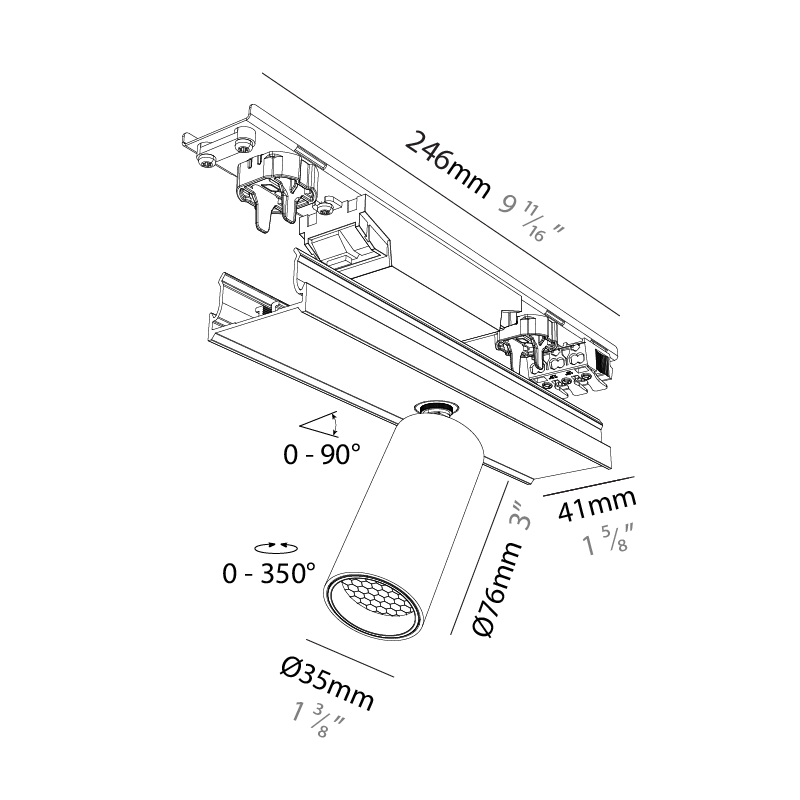 Forties by Prolicht – 1 3/8″9 11/16″ x 3″ Surface, Linear Profiles offers LED lighting solutions | Zaneen Architectural