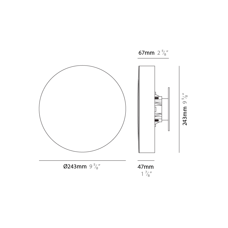 Frisbee by Side – 9 9/16″ x 9 9/16″ Surface, Wall Surface offers high performance and quality material | Zaneen Exterior / Line art