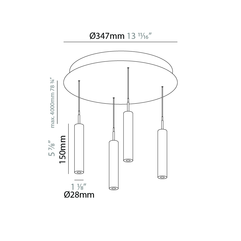 G-Mini Round by Prolicht – 13 11/16″ x 5 7/8″ Suspension, Spots offers LED lighting solutions | Zaneen Architectural / Line art