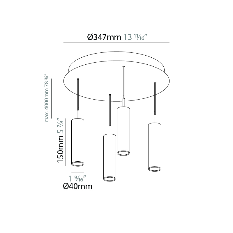 G-Mini Round by Prolicht – 13 11/16″ x 5 7/8″ Suspension, Spots offers LED lighting solutions | Zaneen Architectural / Line art