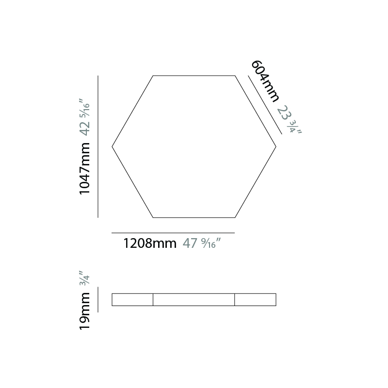 Infinite Hexagon by Ivela – 47 9/16″ x 3/4″ Surface, Panels offers LED lighting solutions | Zaneen Architectural