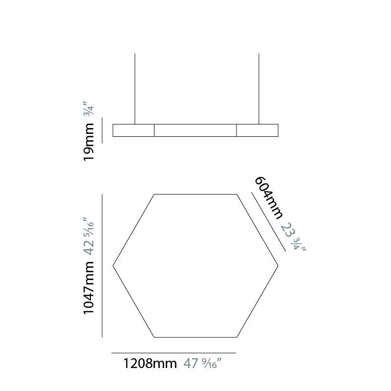 Infinite Hexagon by Ivela – 47 9/16″ x 3/4″ Surface, Panels offers LED lighting solutions | Zaneen Architectural